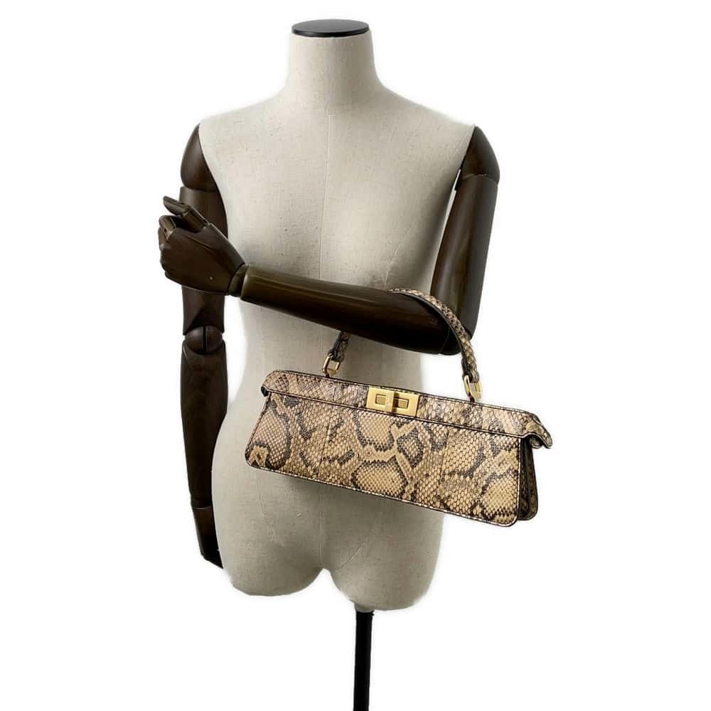 Fendi You Ic Handbag Python Horizontal White Peek… - image 4